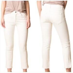 AMO Babe Jeans White Sea Salt Wash 27 / 4 Raw Hem Capsule Easy Resort Easy